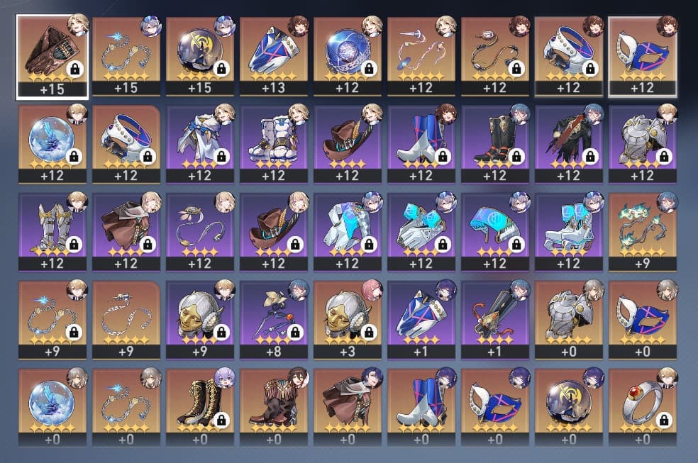 Honkai Star Rail Relics Inventory