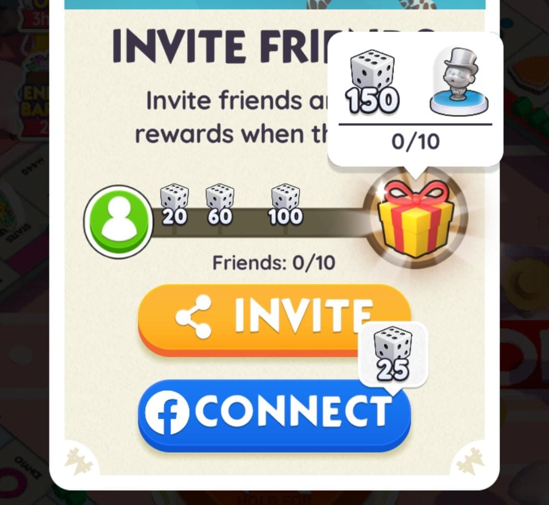 Invite Friends MONOPOLY GO