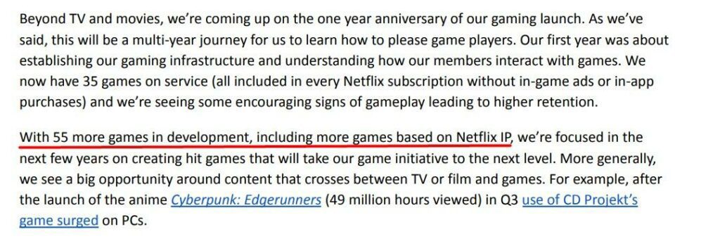 Q3 investor letter of Netflix