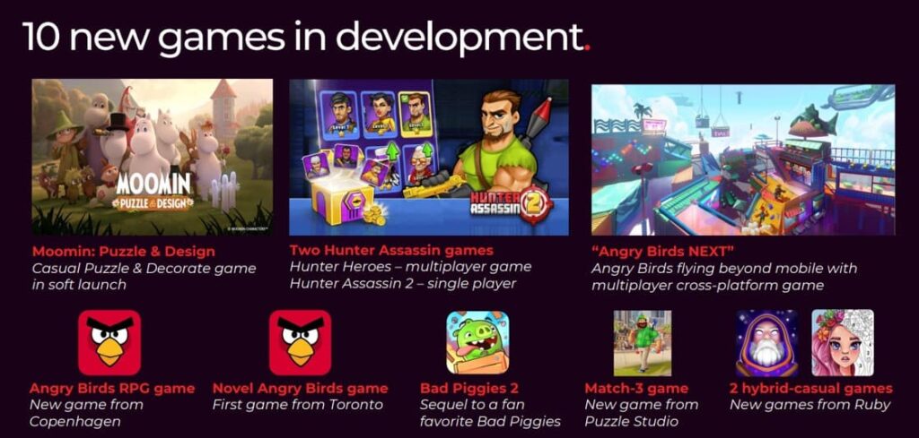 Rovio 10 new games